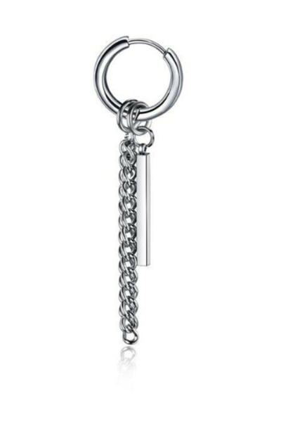 TREND COLLECTİON Unisex Çelik Sallantılı Çubuk Küpe