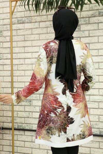 Feiza Collection Çiçek Desenli Tunik - Kırmızı