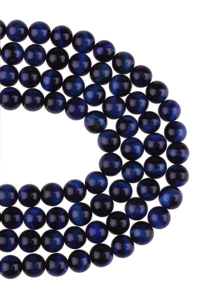 Dünya Doğal Taş Nervură de ochi de tigru albastru marin de 8 mm - Dz3931-l