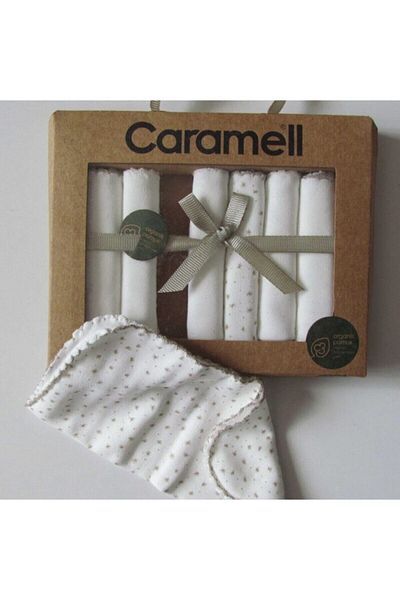 Caramell Бебешки кърпички за уста Ecru Soft Girl от пениран памук - 7 броя, 100% органични
