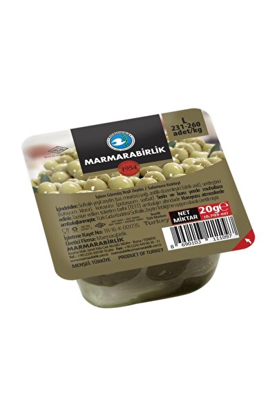 MarmaraBirlik Yeşil Zeytin 20 Gram x 80 Adet