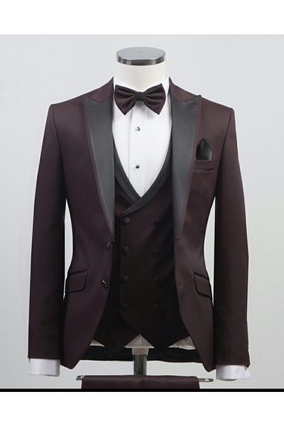 ADİMO Costum de mire pentru bărbați, slim fit, cu guler de lup