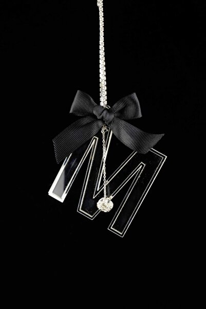 TASARIM ARABAM ATİKE ELİF AKIN زخرفة فضية شفافة للرؤية الخلفية حرف M