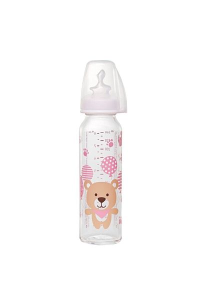 Nip 250 Ml Anti-Colic Glass Baby Bottle Girl