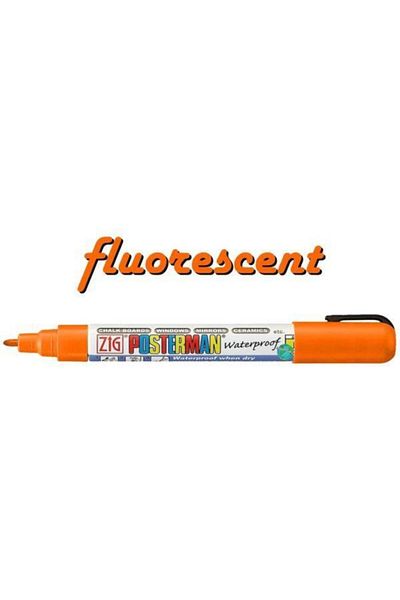 Zig Posterman Waterproof Painting Marker Fine Tip 1 Mm FluoOrange