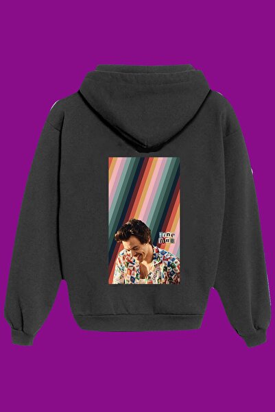 IvırZıvır Φούτερ Unisex με στάμπα στην πλάτη σε μαύρο χρώμα από τον Harry Styles