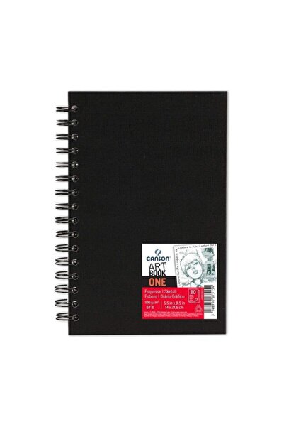 Canson Art Book One Hard Cover Spiral Sketchbook 100 Gr14x21.6 cm80 Yp