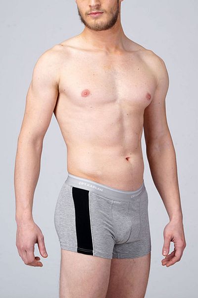 Çift Kaplan Men's Elastane Piping Gray Melange Boxer 0850 Pack of 6