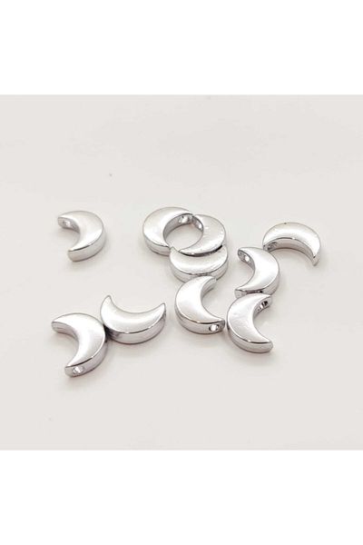 yiğit aksesuar Silver Plated Moon Model Intermediate Apparatus 10 Pieces (No Darkening)