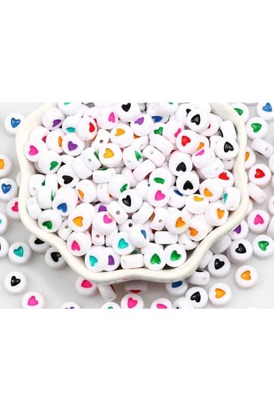 yiğit aksesuar Acrylic Flat Heart Beads 200 Pieces