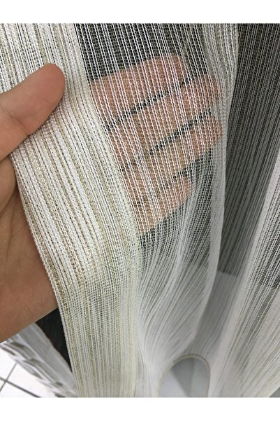 ÇOPURLAR PERDE Χρυσό λάμψος με λεπτομέρειες από τούλι, βαρύτερο χωρίς σιδερώμ...