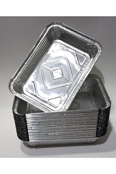 abnturk 50 Adet Kullanat 22x16cm Dikdörtgen Alüminyum Folyo Kap