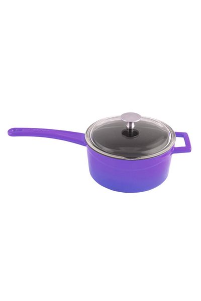 Lava Cast Iron Milk/Sauce Pot Diameter(ø) 16 Cm Purple Glass Lid