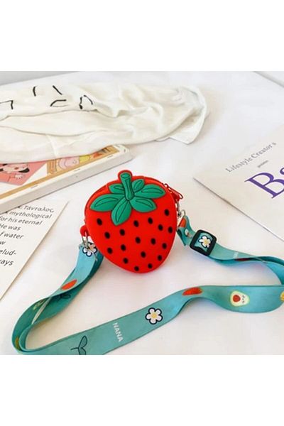 Çılgıntrend Strawberry Design Silicone Shoulder Strap Bag