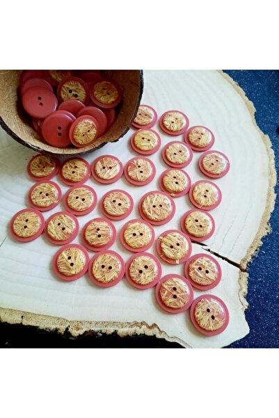 canan dizayn 22,5 мм червоні з жовтим солом'яним покриттям, 2 отвори (15 штук)