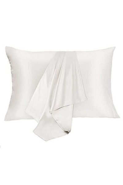pistore White Ecru Silk Satin Pillow Case 50 X 70 1 Piece