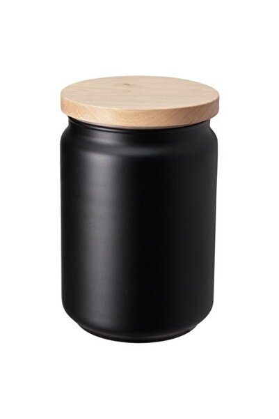 IKEA Eklatera Kapaklı Kavanoz Siyah 1 Lt