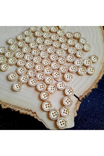 canan dizayn 15 мм кремовий з 4 отворами поліестерний ґудзик (20 штук)