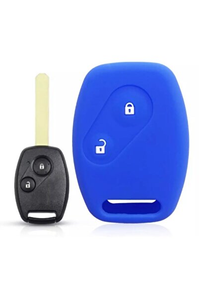 OEM Honda Civic Fd6 Crv Accord 2 Tuşlu Silikon Anahtar Koruma Kılıfı Mavi Renk