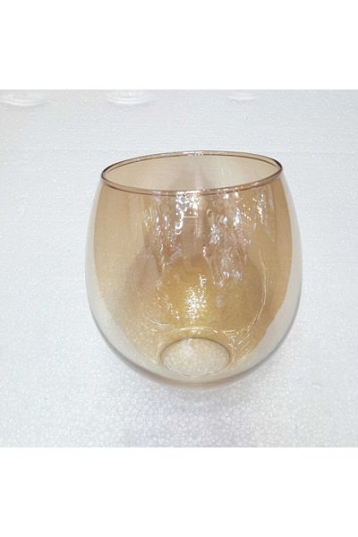 ADA AVİZE Honey Color Pear Bell Jar Chandelier Glass - E27, Medium Diameter 12cm, Height 13cm