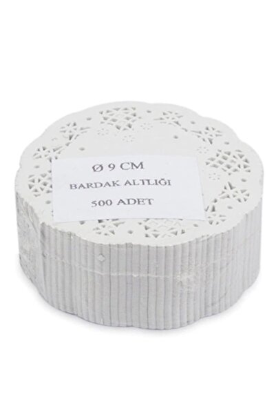 sska Dantel Işlemeli Kağıt Çay Bardak Tabak Altlığı - Beyaz - 9 Cm. - 500 Ade...