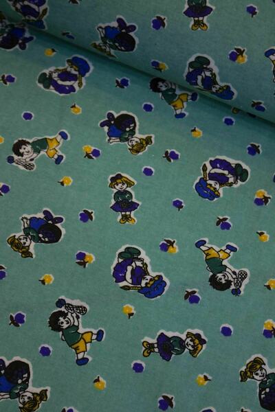 FAAL Mint Yeşili Çocuklar Pazen Kumaş