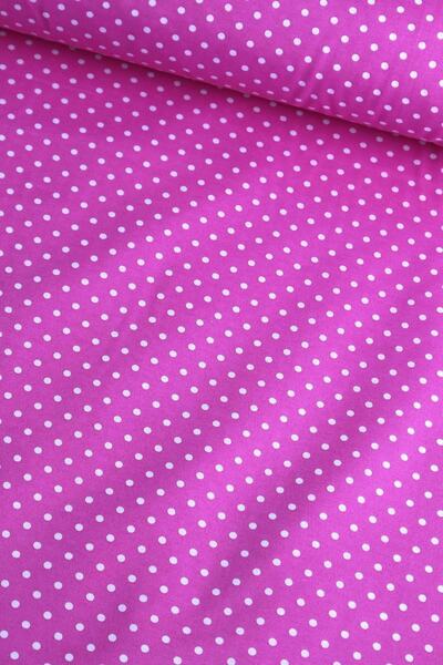 Boğaziçi Fuşya Puantiye Nevresimlik Poplin Kumaş