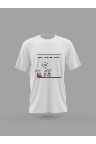 Panorama Ajans Unisex Yazılımcının Doğumu Baskılı T-shirt