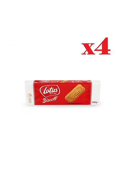 Lotus Biscoff Caramelized 250g Biscuit - Pack of 4