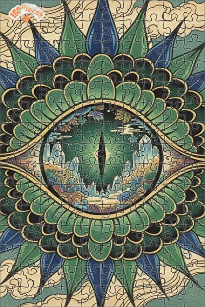 Esranın Dünyası Mysterious Eye Crystal World Oil Painting Lookalike Double-La...