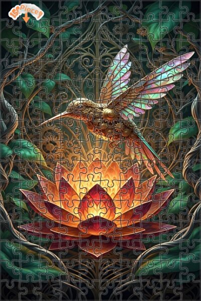 Esranın Dünyası Mechanical Hummingbird and Luminous Lotus Flower Oiled Double...