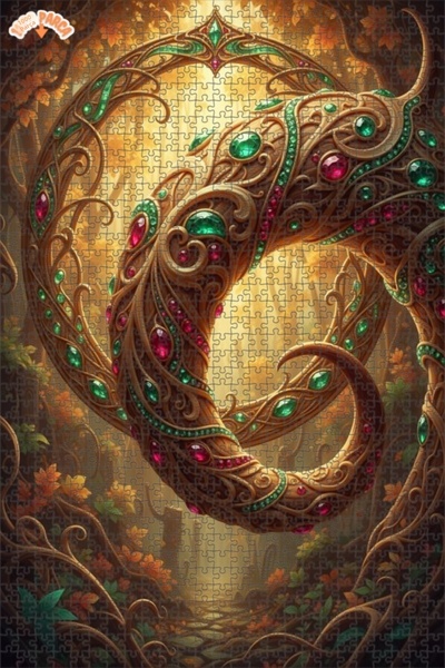 Esranın Dünyası Magical Forest Wrapped Oil Painting Lookalike Double-Layer Fr...