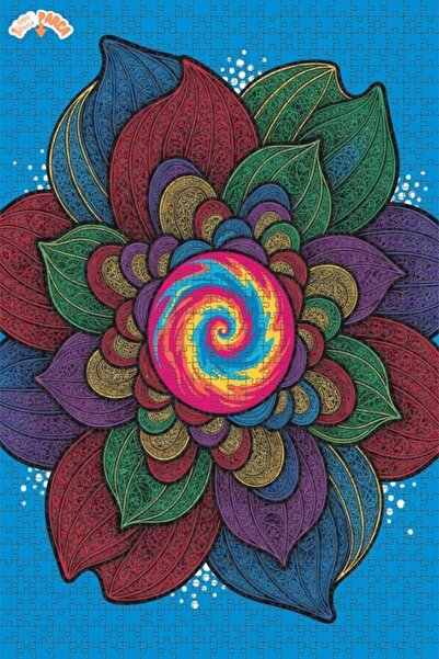 Esranın Dünyası Rainbow Floral Print Modern Art Look Double-Layer Framed Wood...