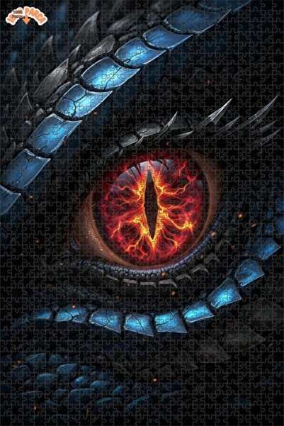 Esranın Dünyası Dragon Eye Oil Painting Lookalike Double-Layer Framed Wooden ...