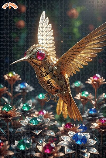 Esranın Dünyası Golden Mechanical Hummingbird Jewelery Garden 1000 Pieces 70X50