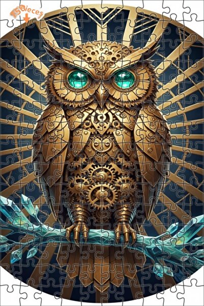 Esranın Dünyası Golden Mechanical Owl Double Layer Framed Wooden Puzzle 150 P...