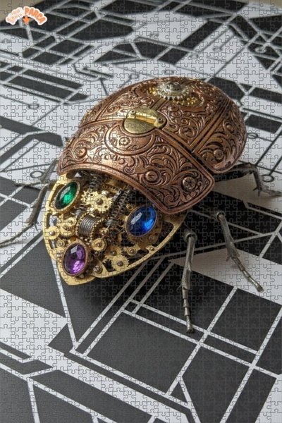 Esranın Dünyası Steampunk Insect Art Double Layer Framed Wooden Puzzle 1000 P...