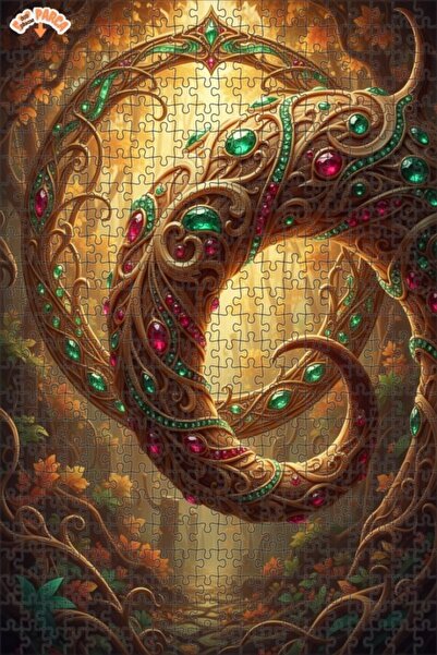 Esranın Dünyası Magical Forest Wrapped Oil Painting Lookalike Double-Layer Fr...