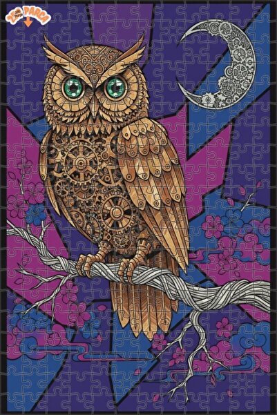 Esranın Dünyası Steam Mechanical Owl Art Double Layer Framed Wooden Puzzle 25...