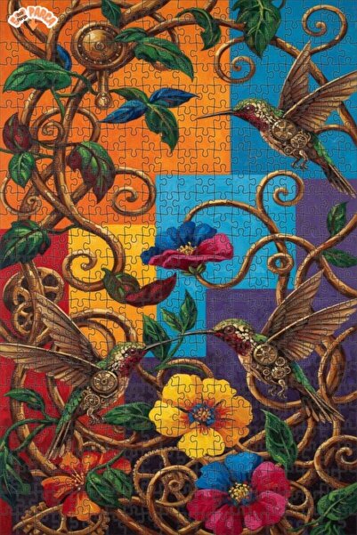 Esranın Dünyası Steam Punk Swallows Oil Painting Lookalike Double-Layer Frame...