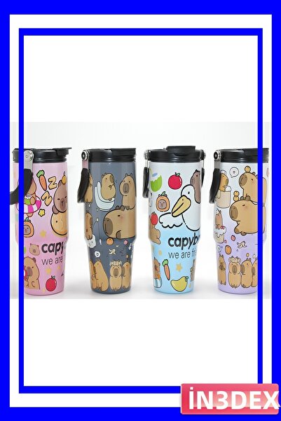 İN3DEX Vacuum Insulated Double-Layered Stainless Steel Thermos with Straw