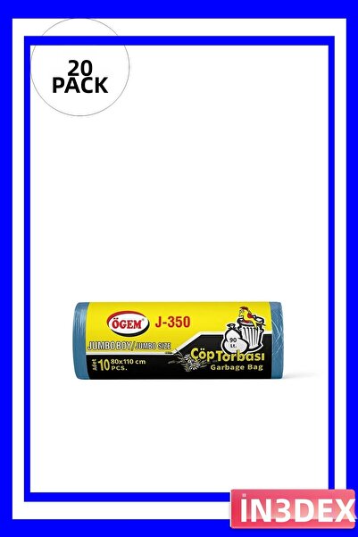 İN3DEX Jumbo Size Blue Garbage Bag 80X110 cm 200 Pieces