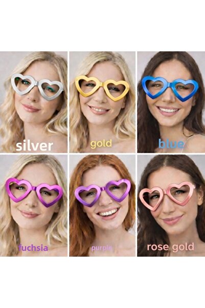Lisinya Heart Shaped Party Glasses 12 Pieces – 6 Colors (Without Glass) - Tygoo