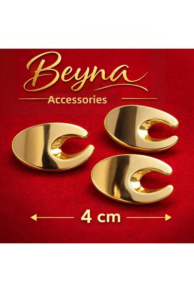 beyna aksesuar Button 4 cm Gold Coated 1 Pack 4 Pieces
