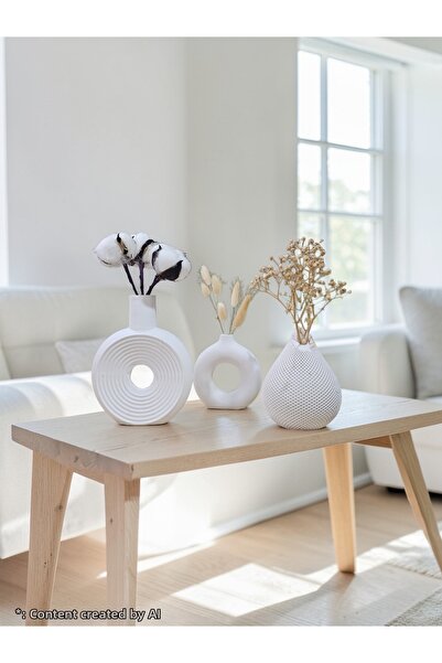 zanfagroup Decorative Bohemian Vase Set of 3 (Flowers Included in the Price)