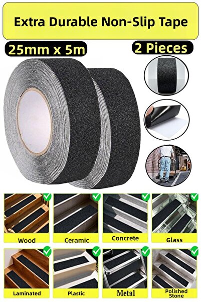 Artlantis Bandă antiderapantă pentru scări 25mm 2 bucăți 5 metri Bandă antide...