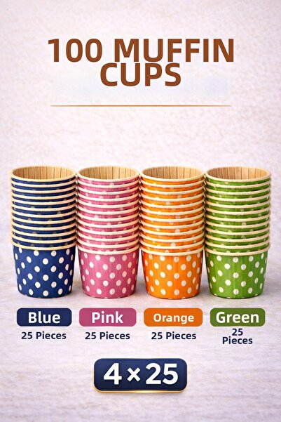 Delvos 100 قطعة من قوالب الكيك المصنوعة من ورق الكرافت، مجموعة من منقّط قوالب...