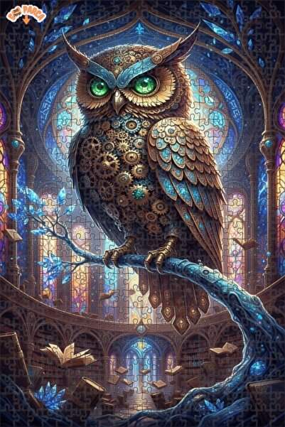 Esranın Dünyası Mechanical Owl Artwork Double Layer Framed Wooden Puzzle 500 ...