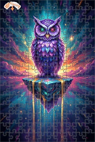 Esranın Dünyası Mysterious Space Owl Oil Painting Lookalike Art Double-Layer ...