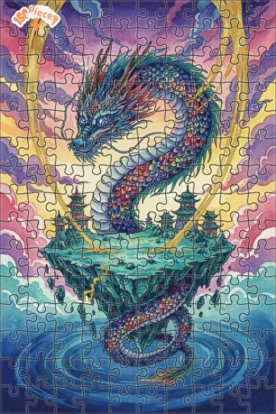 Esranın Dünyası Dragon Art Double Layer Framed Wooden Puzzle 150 Pieces 20X30